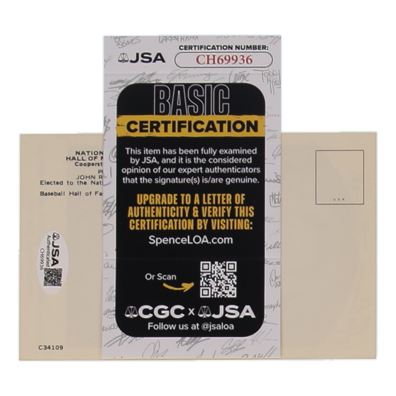 Johnny Mize Signed Hall of Fame Plaque Postcard (JSA) at PristineAuction.com Johnny Mize Signed Hall of Fame Plaque Postcard (JSA) at PristineAuction.com