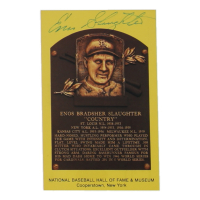 Enos Slaughter Signed Hall of Fame Plaque Postcard (JSA) at PristineAuction.com