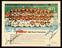 1980 Phillies "World Series Champions" 8x10 Photo Signed by 6) With Pete Rose, Steve Carlton, Mike Schmidt, Larry Bowa (JSA) at PristineAuction.com