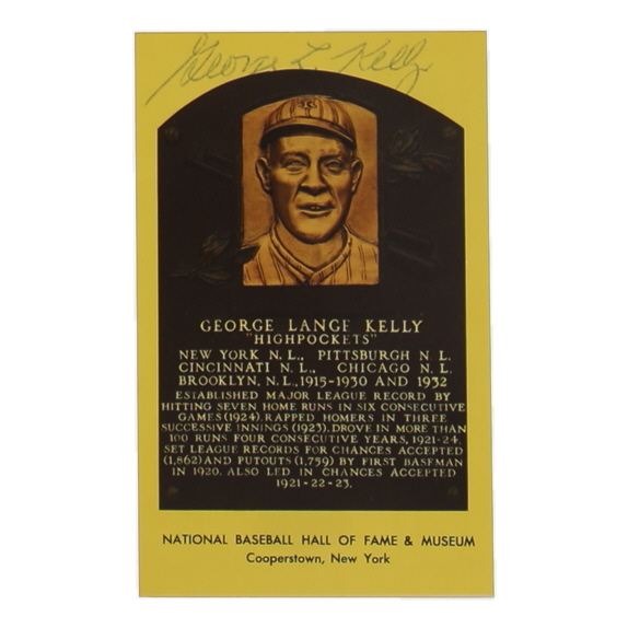 George Kelly Signed Hall of Fame Plaque Postcard (JSA) at PristineAuction.com George Kelly Signed Hall of Fame Plaque Postcard (JSA) at PristineAuction.com