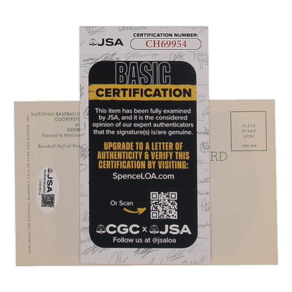 George Kelly Signed Hall of Fame Plaque Postcard (JSA) at PristineAuction.com George Kelly Signed Hall of Fame Plaque Postcard (JSA) at PristineAuction.com