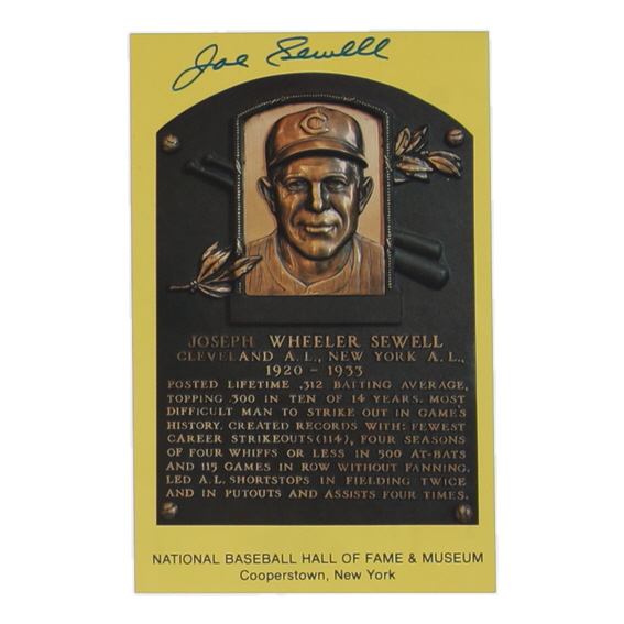 Joe Sewell Signed Hall of Fame Plaque Postcard (JSA) at PristineAuction.com Joe Sewell Signed Hall of Fame Plaque Postcard (JSA) at PristineAuction.com