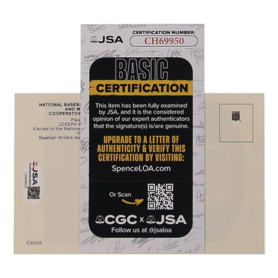 Joe Sewell Signed Hall of Fame Plaque Postcard (JSA) at PristineAuction.com Joe Sewell Signed Hall of Fame Plaque Postcard (JSA) at PristineAuction.com