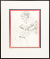 Mike Greenwell Red Sox 14.5x17.5 Custom Matted Art Print by Murray Tinkelman (JSA) at PristineAuction.com