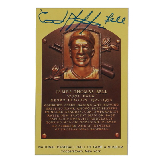 James "Cool Papa" Bell Signed Hall of Fame Plaque Postcard (JSA) at PristineAuction.com James "Cool Papa" Bell Signed Hall of Fame Plaque Postcard (JSA) at PristineAuction.com