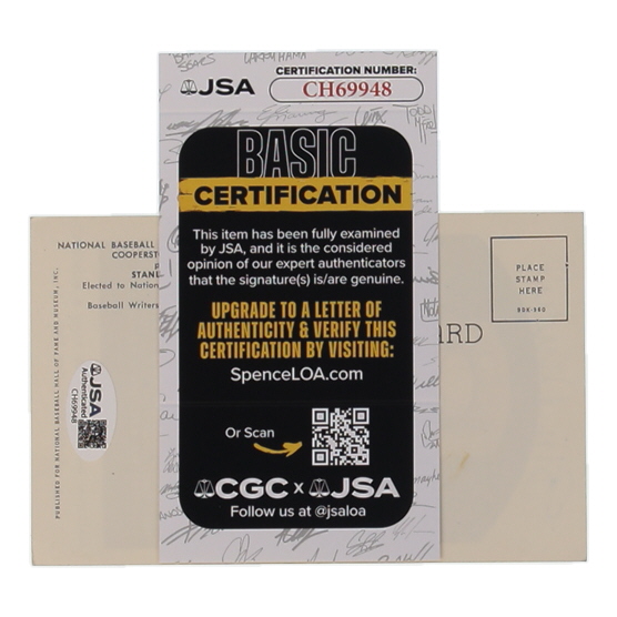 Stan Musial Signed Hall of Fame Plaque Postcard (JSA) at PristineAuction.com Stan Musial Signed Hall of Fame Plaque Postcard (JSA) at PristineAuction.com