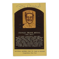 Stan Musial Signed Hall of Fame Plaque Postcard (JSA) at PristineAuction.com
