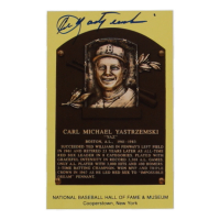 Carl Yastrzemski Signed Hall of Fame Plaque Postcard (JSA) at PristineAuction.com