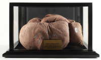 Mexican Boxing Kings Set of (2) Vintage Spalding Boxing Gloves Signed By (3) With Julio Cesar Chavez, Marco Antonio Barrera, Erik Morales in Title Plaque Display Case (JSA) at PristineAuction.com