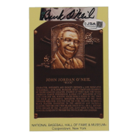 Buck O'Neil Signed Cut on Hall Of Fame Plaque Postcard (JSA) at PristineAuction.com