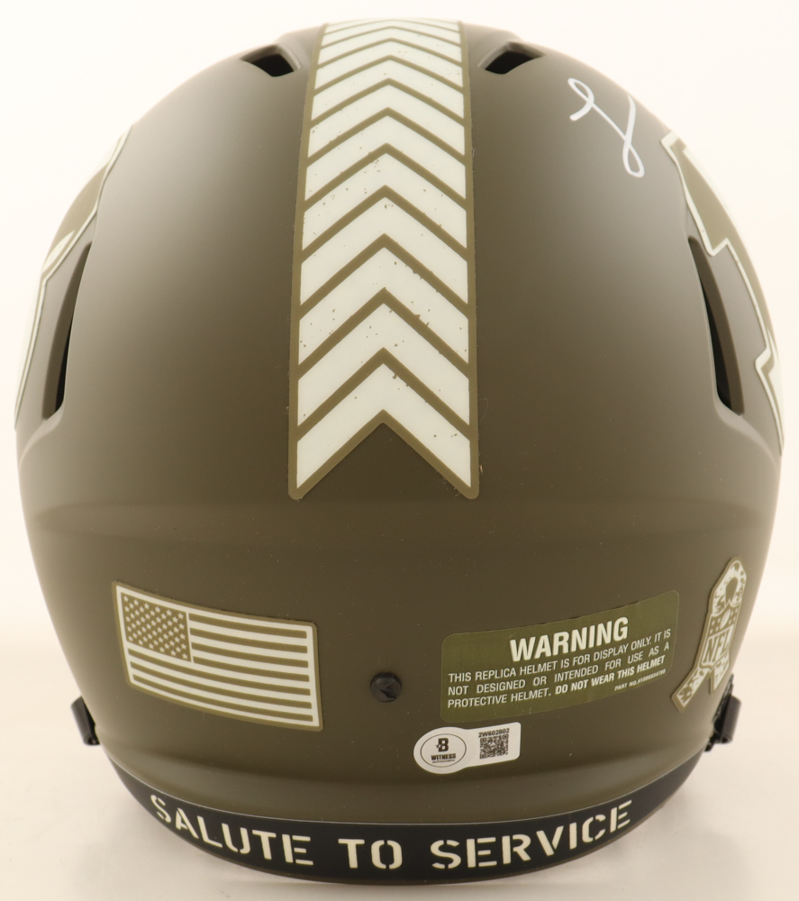 Logan Wilson Signed Bengals Full-Size Salute To Service Alternate Speed Helmet Inscribed "Support Our Troops!" (Beckett) at PristineAuction.com Logan Wilson Signed Bengals Full-Size Salute To Service Alternate Speed Helmet Inscribed "Support Our Troops!" (Beckett) at PristineAuction.com