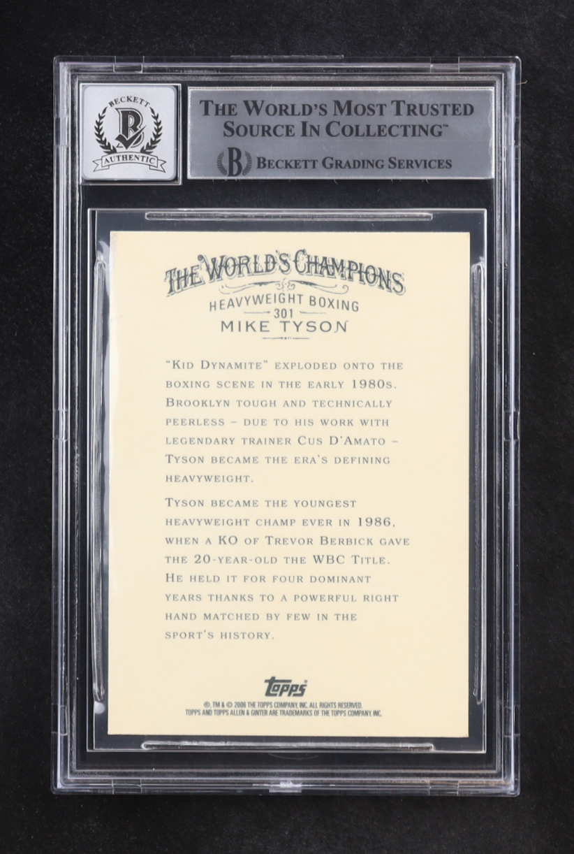 Mike Tyson Signed 2006 Topps Allen & Ginter #301 (BGS | Autograph Graded BGS 10) at PristineAuction.com Mike Tyson Signed 2006 Topps Allen & Ginter #301 (BGS | Autograph Graded BGS 10) at PristineAuction.com