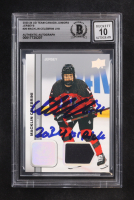 Macklin Celebrini Signed 2023-24 Inscribed "2024 #1 Pick" Upper Deck Team Canada Juniors Jerseys #29 RC (BGS | Autograph Graded BGS 10) at PristineAuction.com