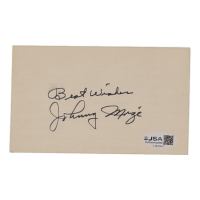 Johnny Mize Signed 3x5 Cut Inscribed "Best Wishes" (JSA) at PristineAuction.com