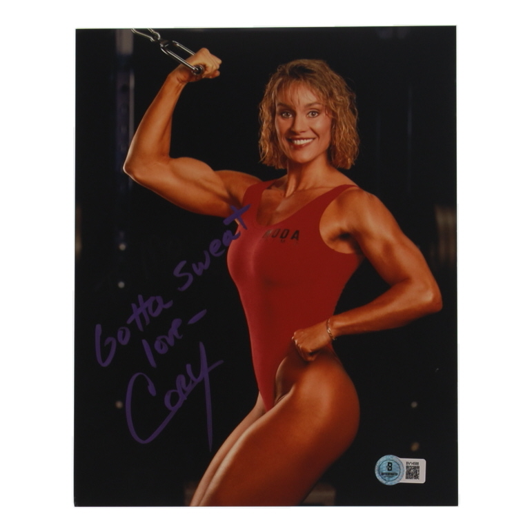Cory Everson Signed 8x10 Photo Inscribed "Gotta Sweat" & "Love" (Beckett) at PristineAuction.com Cory Everson Signed 8x10 Photo Inscribed "Gotta Sweat" & "Love" (Beckett) at PristineAuction.com