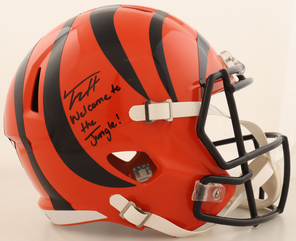 Trey Hendrickson Signed Bengals Full-Size Speed Helmet Inscribed "Welcome To The Jungle!" (Beckett) at PristineAuction.com Trey Hendrickson Signed Bengals Full-Size Speed Helmet Inscribed "Welcome To The Jungle!" (Beckett) at PristineAuction.com