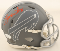 Thurman Thomas Signed Bills Slate Alternate Speed Mini Helmet (JSA) at PristineAuction.com