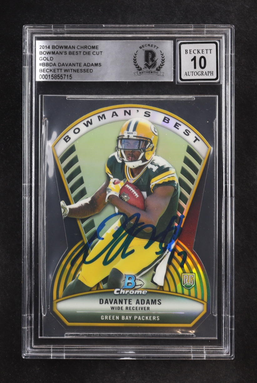 Davante Adams Signed 2014 Bowman Chrome Best Die Cut Gold #BBDA RC #07/50 (BGS | Autograph Graded BGS 10) at PristineAuction.com Davante Adams Signed 2014 Bowman Chrome Best Die Cut Gold #BBDA RC #07/50 (BGS | Autograph Graded BGS 10) at PristineAuction.com