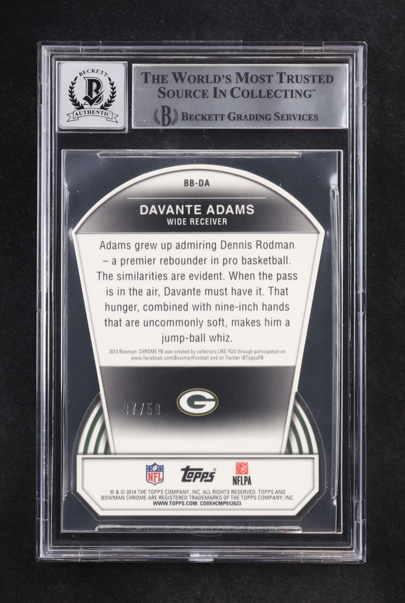 Davante Adams Signed 2014 Bowman Chrome Best Die Cut Gold #BBDA RC #07/50 (BGS | Autograph Graded BGS 10) at PristineAuction.com Davante Adams Signed 2014 Bowman Chrome Best Die Cut Gold #BBDA RC #07/50 (BGS | Autograph Graded BGS 10) at PristineAuction.com