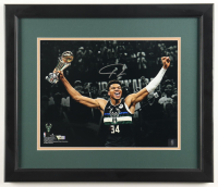 Giannis Antetokounmpo Signed Bucks Custom Framed Photo Display (Fanatics) at PristineAuction.com