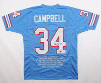Earl Campbell Signed Career Stat Jersey (Beckett) at PristineAuction.com