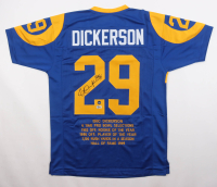 Eric Dickerson Signed Career Highlight Stat Jersey Inscribed "HOF 99" (Beckett & Prova) at PristineAuction.com