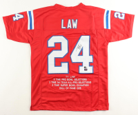Ty Law Signed Career Highlight Stat Jersey (Beckett & Prova) at PristineAuction.com
