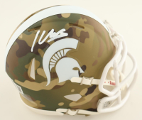 Kenneth Walker III Signed Michigan State Spartans Camo Alternate Speed Mini Helmet (Beckett) at PristineAuction.com