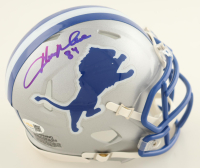 Herman Moore Signed Lions Speed Mini Helmet (JSA) at PristineAuction.com