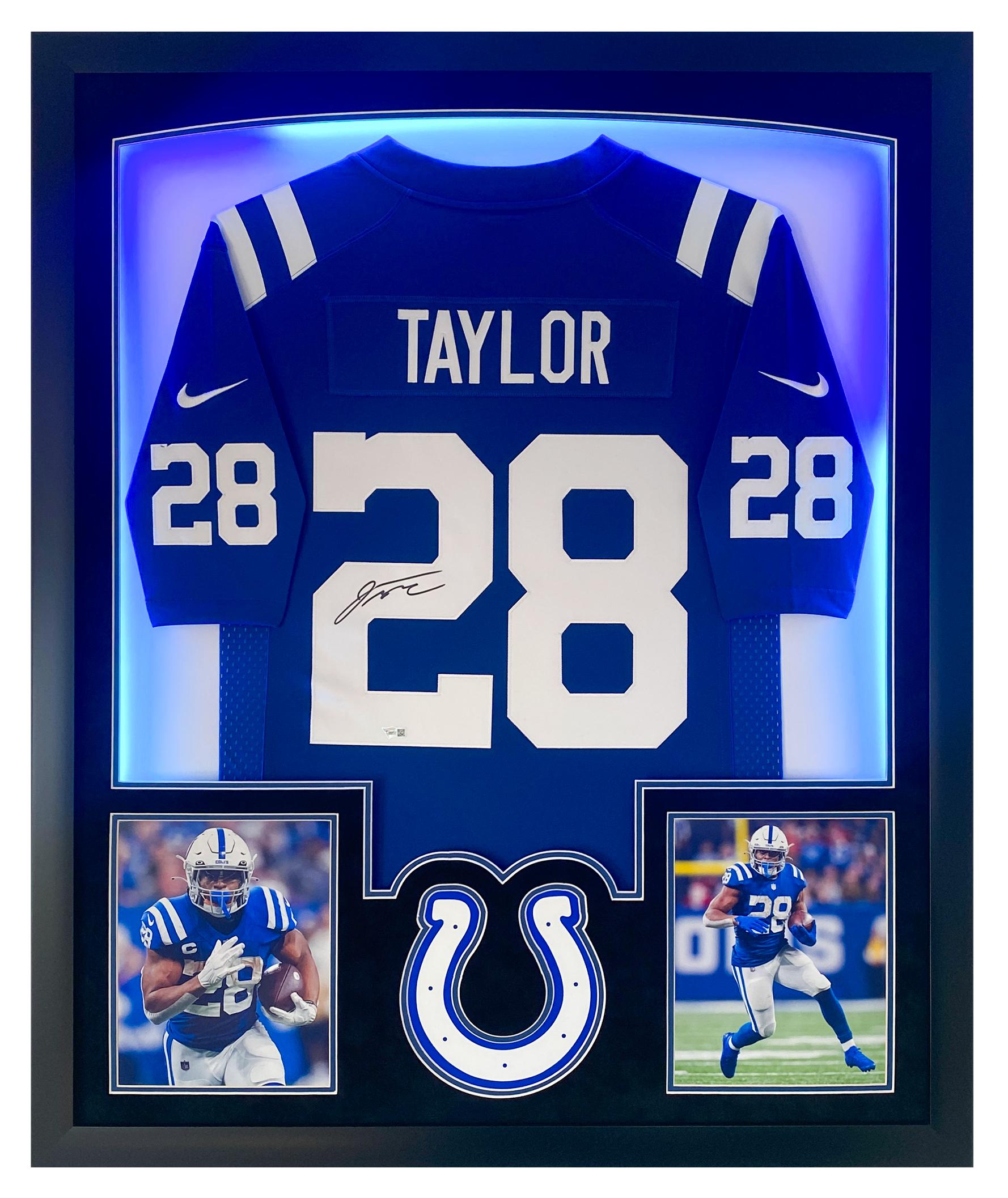 Jonathan Taylor Signed Colts Custom Framed Jersey Display with LED Lights (Fanatics) at PristineAuction.com Jonathan Taylor Signed Colts Custom Framed Jersey Display with LED Lights (Fanatics) at PristineAuction.com
