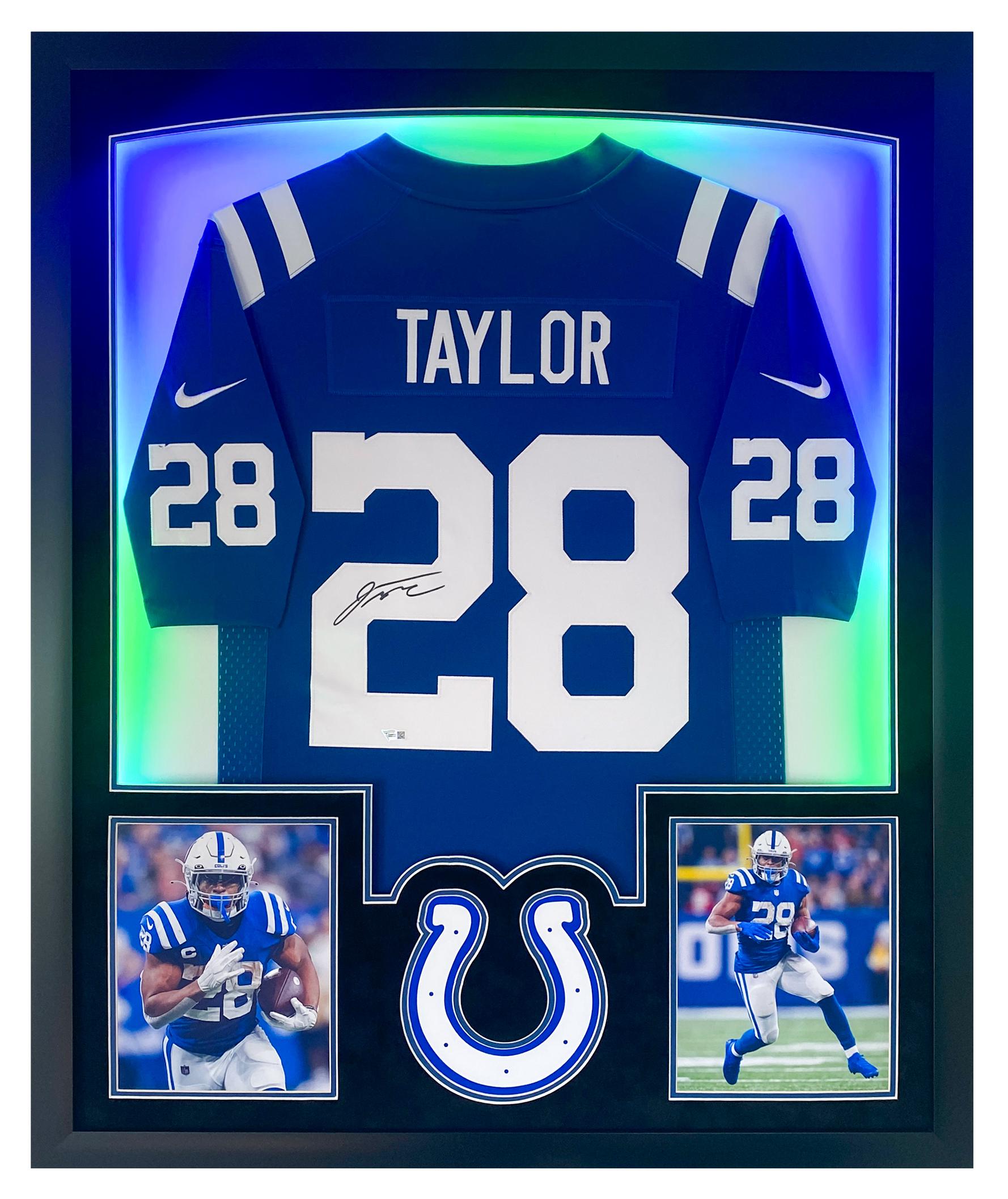 Jonathan Taylor Signed Colts Custom Framed Jersey Display with LED Lights (Fanatics) at PristineAuction.com Jonathan Taylor Signed Colts Custom Framed Jersey Display with LED Lights (Fanatics) at PristineAuction.com