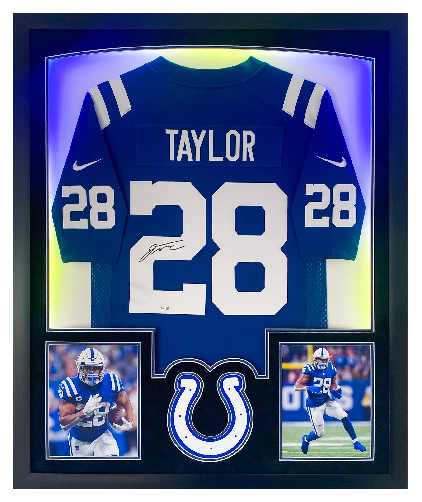Jonathan Taylor Signed Colts Custom Framed Jersey Display with LED Lights (Fanatics) at PristineAuction.com Jonathan Taylor Signed Colts Custom Framed Jersey Display with LED Lights (Fanatics) at PristineAuction.com