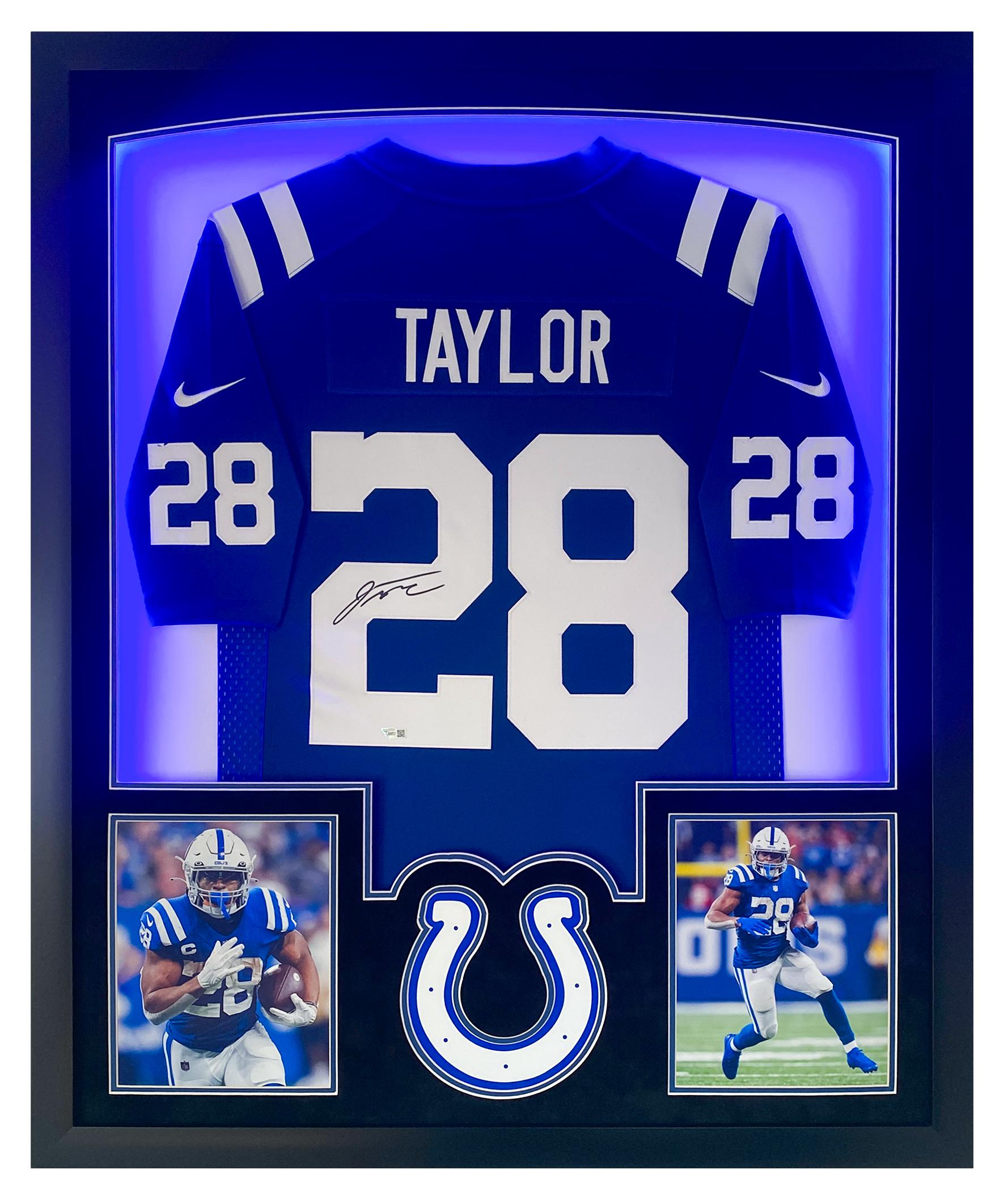 Jonathan Taylor Signed Colts Custom Framed Jersey Display with LED Lights (Fanatics) at PristineAuction.com Jonathan Taylor Signed Colts Custom Framed Jersey Display with LED Lights (Fanatics) at PristineAuction.com