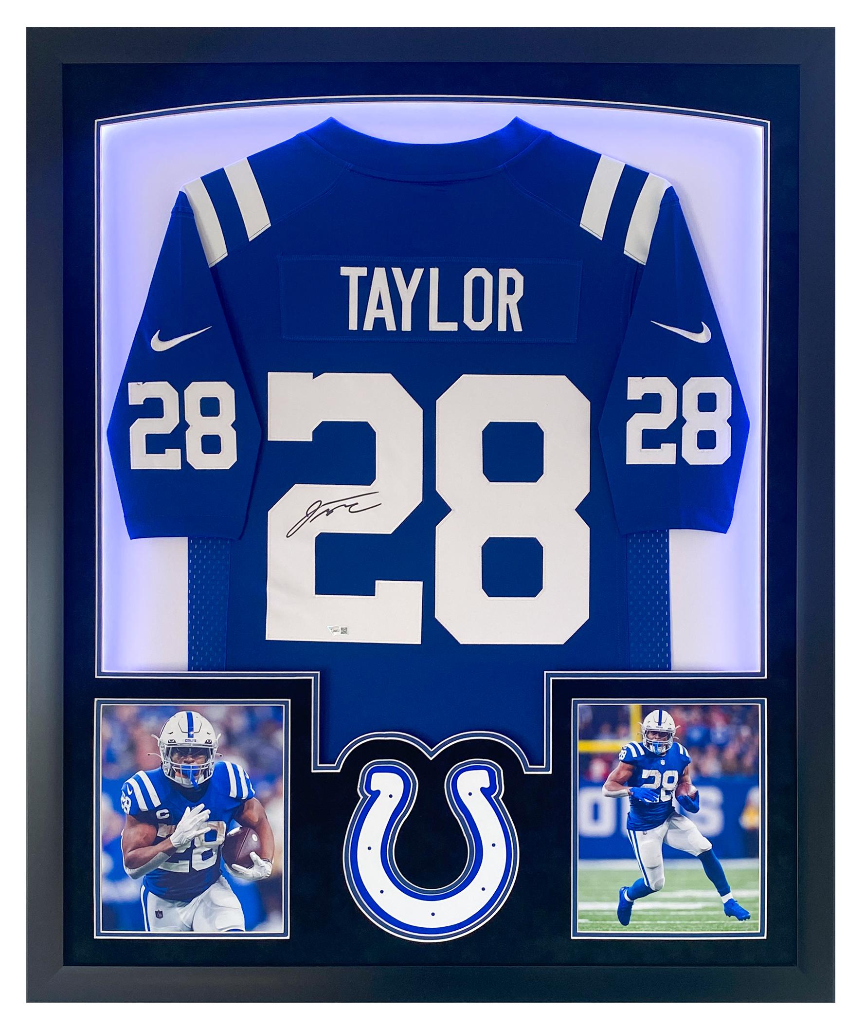 Jonathan Taylor Signed Colts Custom Framed Jersey Display with LED Lights (Fanatics) at PristineAuction.com Jonathan Taylor Signed Colts Custom Framed Jersey Display with LED Lights (Fanatics) at PristineAuction.com