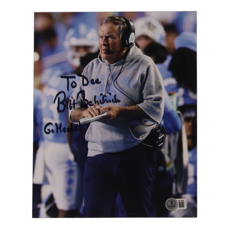 Bill Belichick Signed North Carolina Tarheels 8x10 Photo Inscribed "Go Heels!" (Beckett) at PristineAuction.com Bill Belichick Signed North Carolina Tarheels 8x10 Photo Inscribed "Go Heels!" (Beckett) at PristineAuction.com