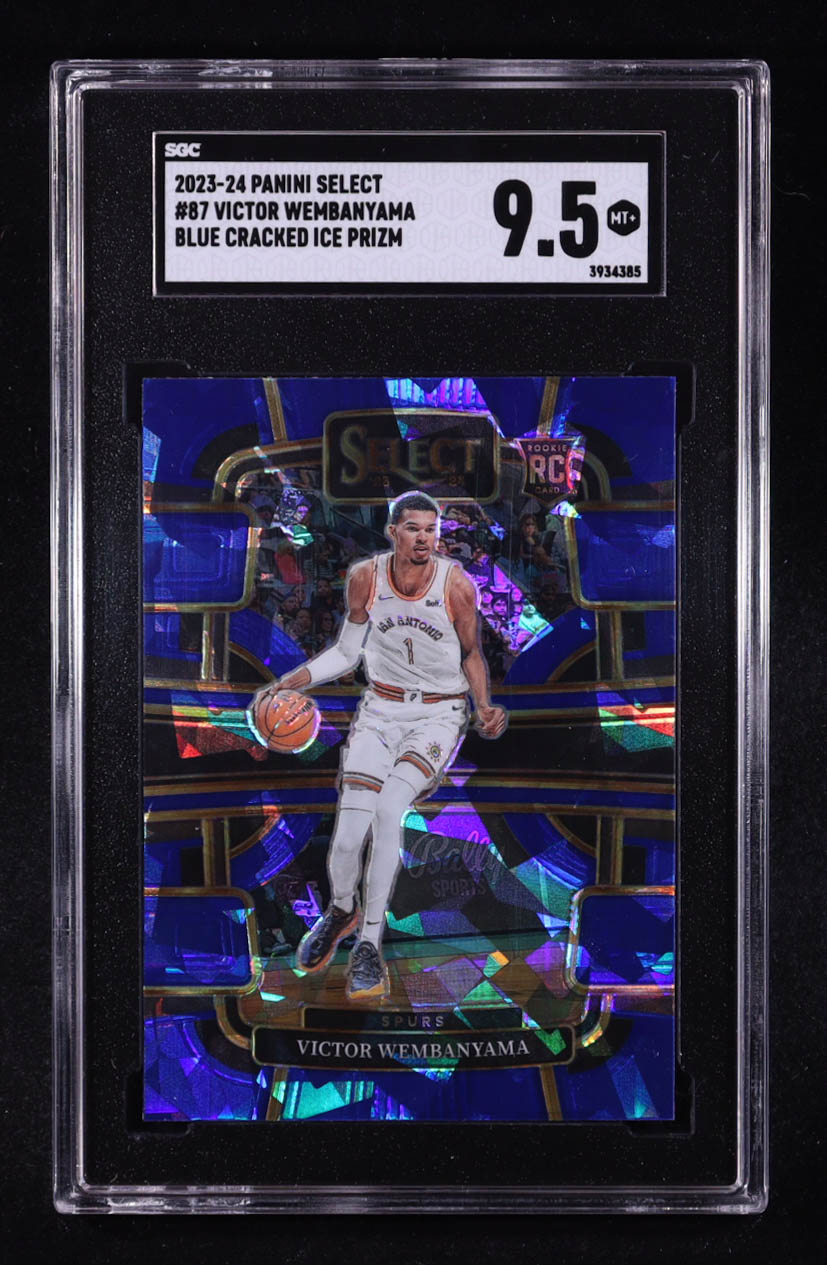 Victor Wembanyama 2023-24 Select Prizms Blue Cracked Ice #87 RC (SGC 9.5) at PristineAuction.com Victor Wembanyama 2023-24 Select Prizms Blue Cracked Ice #87 RC (SGC 9.5) at PristineAuction.com