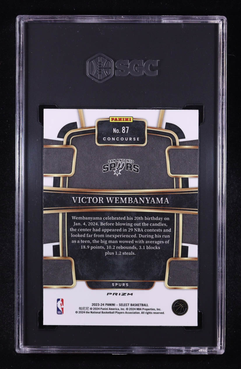 Victor Wembanyama 2023-24 Select Prizms Blue Cracked Ice #87 RC (SGC 9.5) at PristineAuction.com Victor Wembanyama 2023-24 Select Prizms Blue Cracked Ice #87 RC (SGC 9.5) at PristineAuction.com