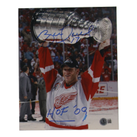 Brett Hull Signed Red Wings 8x10 Photo Inscribed "HOF '09" (Beckett) at PristineAuction.com