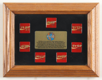 Coca Cola "World Wide" Custom Framed 7 Pin Set at PristineAuction.com