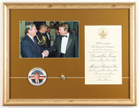 Donald Trump Custom Framed Inauguration Invitation Display With Inaugural Pin & Lapel Pin at PristineAuction.com