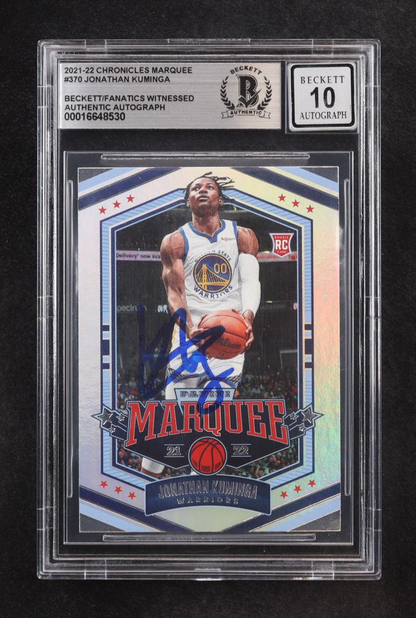 Jonathan Kuminga Signed 2021-22 Panini Chronicles Marquee #370 RC (BGS | Autograph Graded BGS 10) at PristineAuction.com Jonathan Kuminga Signed 2021-22 Panini Chronicles Marquee #370 RC (BGS | Autograph Graded BGS 10) at PristineAuction.com