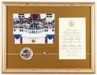 Donald Trump Custom Framed Inauguration Invitation Display With Inaugural Pin & Lapel Pin at PristineAuction.com