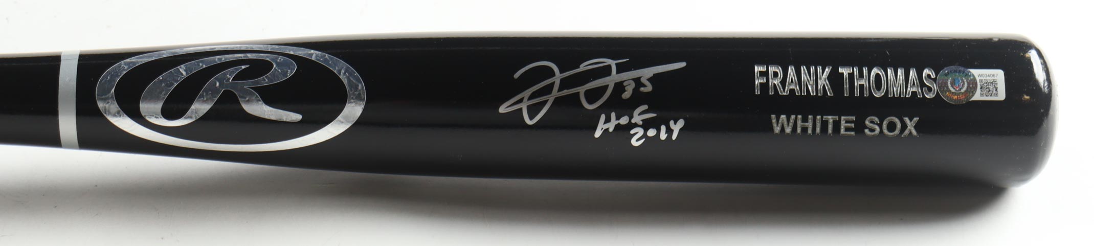Frank Thomas Signed Rawlings Pro Player Model Baseball Bat Inscribed "HOF 2014" (Beckett) at PristineAuction.com Frank Thomas Signed Rawlings Pro Player Model Baseball Bat Inscribed "HOF 2014" (Beckett) at PristineAuction.com