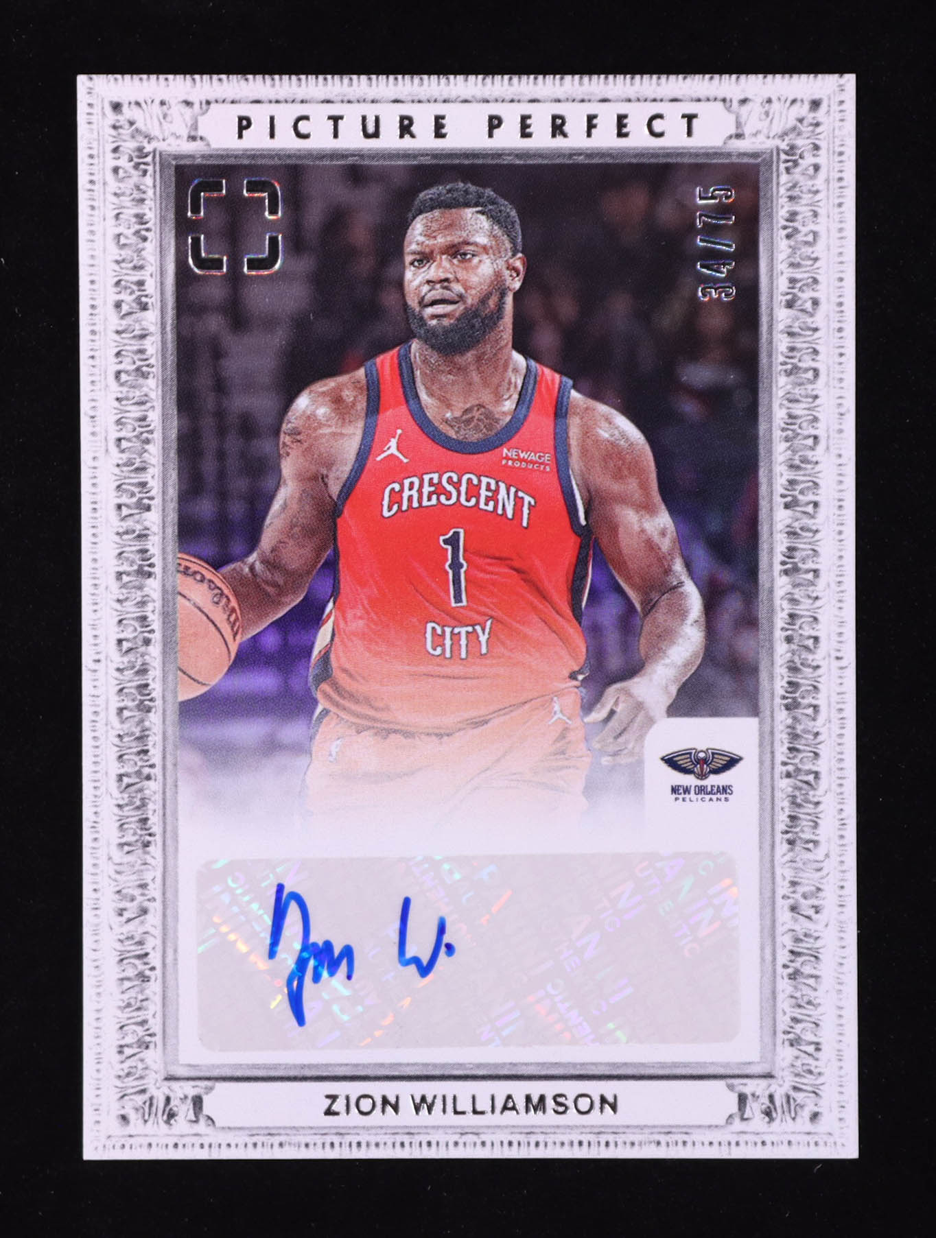 Zion Williamson 2024-25 Panini PhotoGenic Picture Perfect Signatures #1 #34/75 at PristineAuction.com Zion Williamson 2024-25 Panini PhotoGenic Picture Perfect Signatures #1 #34/75 at PristineAuction.com