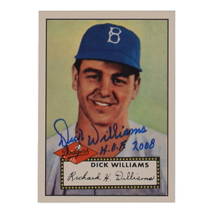 Dick Williams Signed 1995 Topps Archives 1952 Reprint #396 Inscribed "H.O.F. 2008" (JSA) at PristineAuction.com Dick Williams Signed 1995 Topps Archives 1952 Reprint #396 Inscribed "H.O.F. 2008" (JSA) at PristineAuction.com