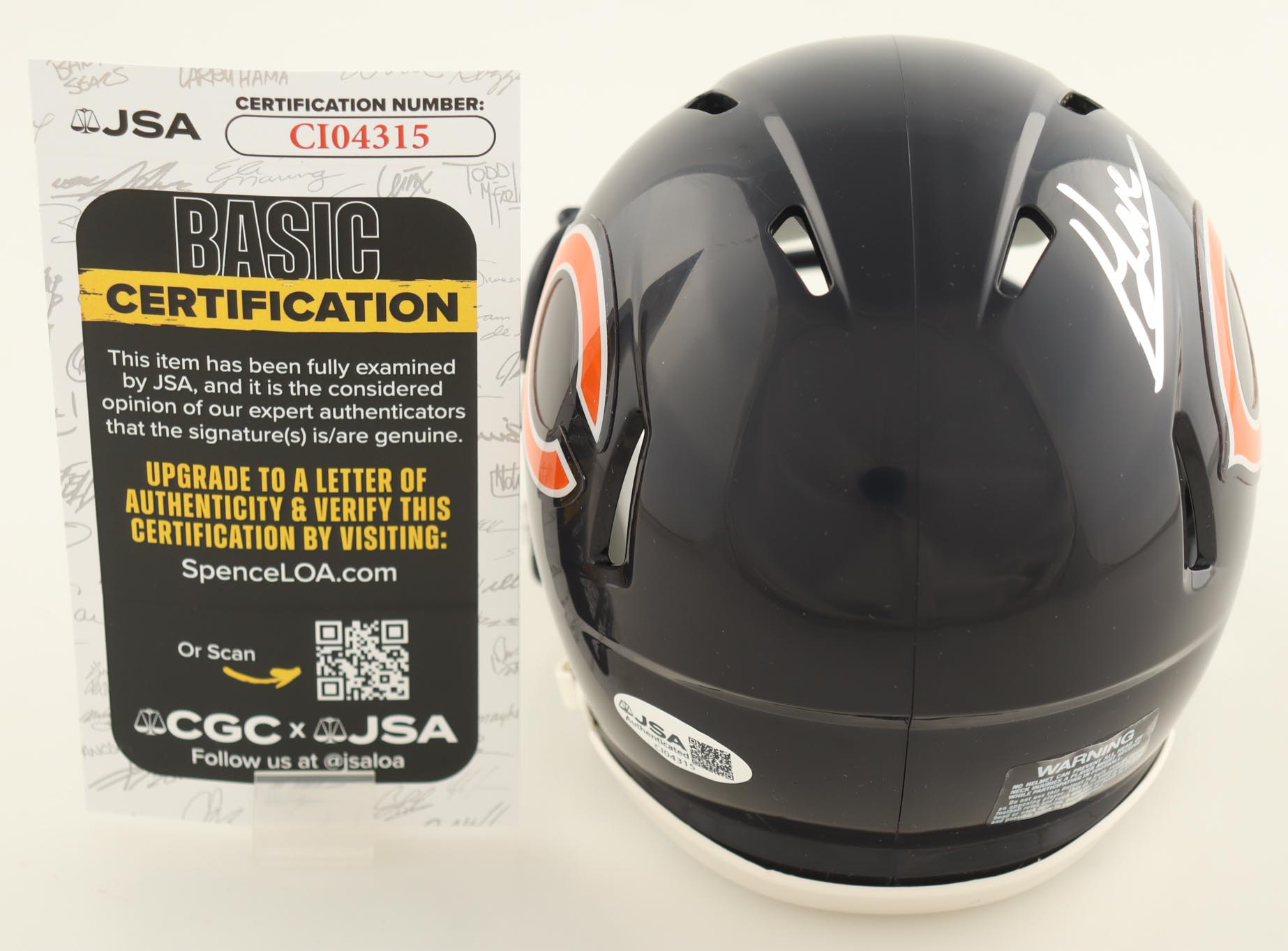 Colston Loveland Signed Bears Speed Mini Helmet (JSA) at PristineAuction.com Colston Loveland Signed Bears Speed Mini Helmet (JSA) at PristineAuction.com