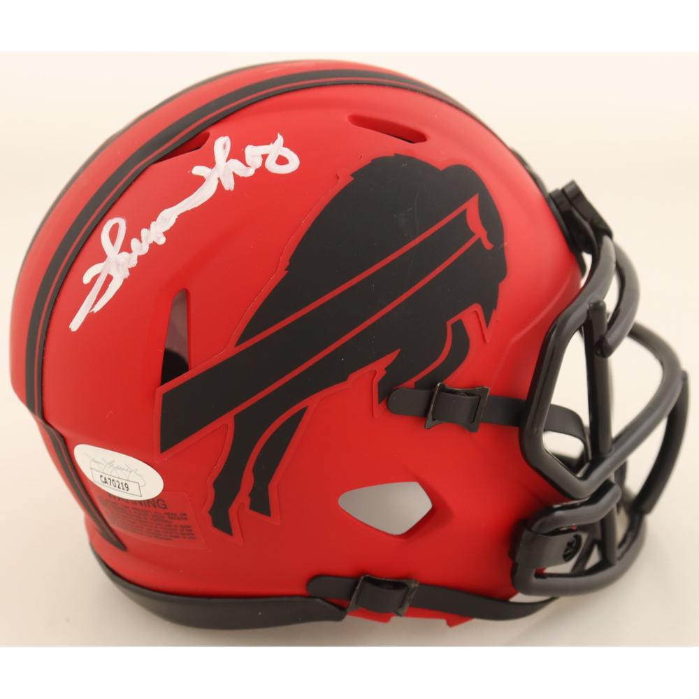 Thurman Thomas Signed Bills Rave Alternate Speed Mini Helmet (JSA) at PristineAuction.com