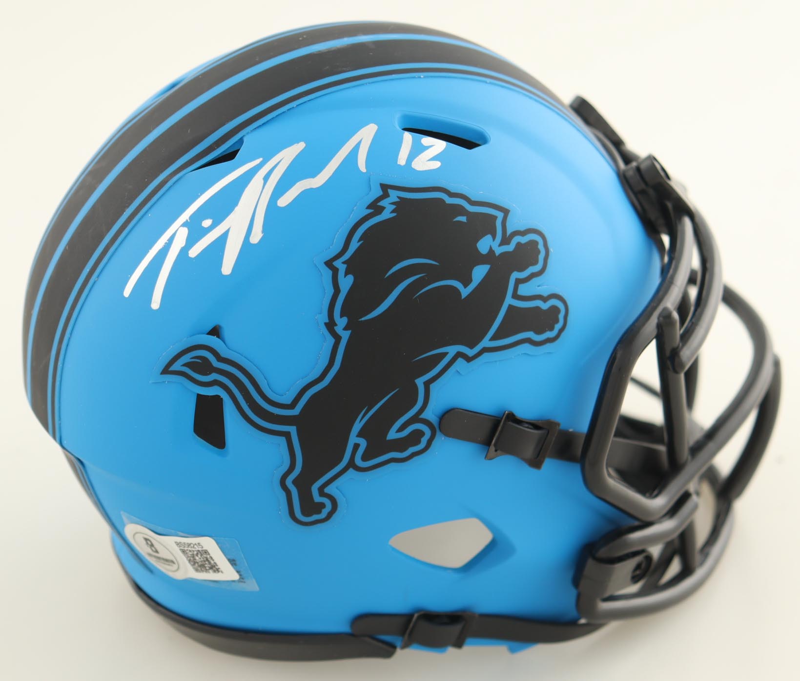 Tim Patrick Signed Lions Rave Alternate Speed Mini Helmet (Beckett) at PristineAuction.com Tim Patrick Signed Lions Rave Alternate Speed Mini Helmet (Beckett) at PristineAuction.com