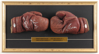 Julio Cesar Chavez,  Marco Antonio Barrera & Erik Morales Signed "Kings Of Mexico Boxing" Custom Framed Vintage Boxing Glove Pair Display (JSA) at PristineAuction.com