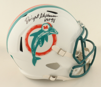 Dwight Stephenson Signed Dolphins Full-Size Throwback Speed Helmet Inscribed "HOF 98" (Schwartz) at PristineAuction.com